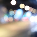 Multicolored defocused bokeh lights of night street