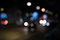 Multicolored defocused bokeh lights of night street