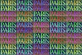 Paris Word Motif Colorful Seamless Pattern