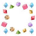 Multicolored dice frame in square shape, vector