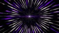 Multicolored direct rays shine from the center in all directions. Animation. A lot of bright beams of lilac and white