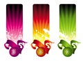 Multicolored disco banners