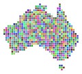 Multi Colored Dot Australia Map