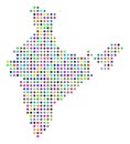 Multicolored Dot India Map Royalty Free Stock Photo