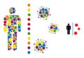 Multicolored Dotted Covid Antivirus Wall Icon Random Mosaic