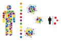 Multicolored Dotted Covid Antivirus Wall Icon Random Mosaic Royalty Free Stock Photo