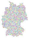 Multicolored Dotted Germany Map