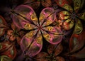 Multicolored Dynamic and flowing natural forms. Abstract fractal Flowers