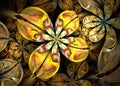 Multicolored Dynamic and flowing natural forms. Abstract fractal Flowers