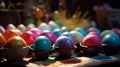 Multicolored Easter eggs ai generated