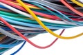 Multicolored electrical cable isolated on white Royalty Free Stock Photo