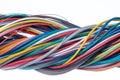 Multicolored electrical cable isolated on white Royalty Free Stock Photo