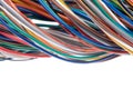 Multicolored electrical cable isolated on white Royalty Free Stock Photo