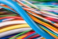 Multicolored electrical computer cable Royalty Free Stock Photo