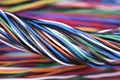 Multicolored electrical computer cable Royalty Free Stock Photo