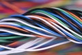 Multicolored electrical computer cable Royalty Free Stock Photo