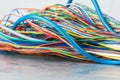 Multicolored electrical computer cable and wire Royalty Free Stock Photo