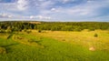 Multicolored European Countryside summer Landscape With Green Field Royalty Free Stock Photo