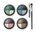 MultiColored Eye Shadows with Makeup Applicators Royalty Free Stock Photo