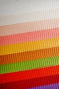 Multicolored fabric background. Variety of color of dense fabric. Color palette