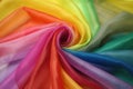 a multicolored fabric is shown in a close up view of the fabric, with a very thin line of color in the middle of the fabric