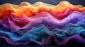 Multicolored Fabric Wave on Black Background Royalty Free Stock Photo