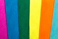 Multicolored fabrics in a close up view