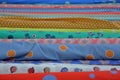 Multicolored fabrics in rolls Royalty Free Stock Photo