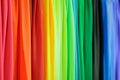multicolored fabrics samples in textile store