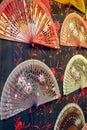 Multicolored fans on sale in Malaga, Spain Royalty Free Stock Photo