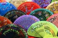 Multicolored fans on sale in Seville, Spain