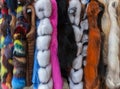 Multicolored faux fur coats