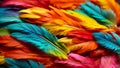 Multicolored feathers closeup background elegance natural textured