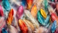 Multicolored feathers texture. Abstract colorful background