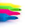 Multicolored Felt-Tip Pens isolated on a white background. Colorful markers pens Royalty Free Stock Photo