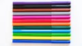 Multicolored felt-tip pens on a white background Royalty Free Stock Photo