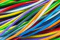Multicolored fiber optic cable network Royalty Free Stock Photo
