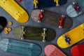 Multicolored fingerboards and details Royalty Free Stock Photo