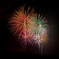 Multicolored fireworks square