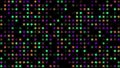 Multicolored flashing Squares on black background. Abstract festive background for advertising, congratulations, text