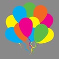 Multicolored flat balloons