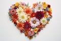 Multicolored floral heart