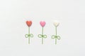 Multicolored Flowers in Heart Shape Made of Sugar Candy Sprinkles Hand Drawn Steams Leaves on White Watercolor Paper Royalty Free Stock Photo