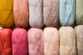 The multicolored fluffy threads for knitting warm clothes