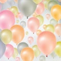 Multicolored flying balloons