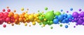 Multicolored flying balls of different sizes vector background