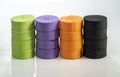 Multicolored foam cloning collars for hidroponics and aeroponics