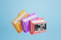 Multicolored folders with safe vault handle Royalty Free Stock Photo