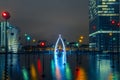 Multicolored fountain in the Esplanade De La