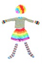 Multicolored funny clown dress isolated on white